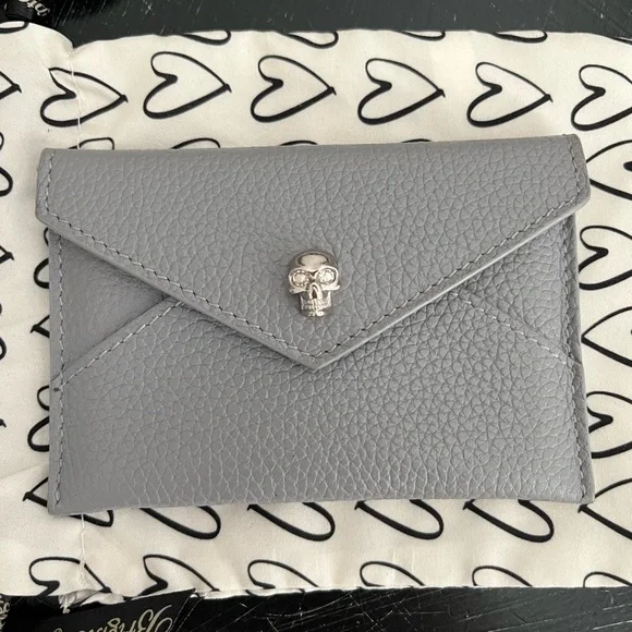 Alexander McQueen Grey Leather Envelope Card Holder - Picture 8 of 13